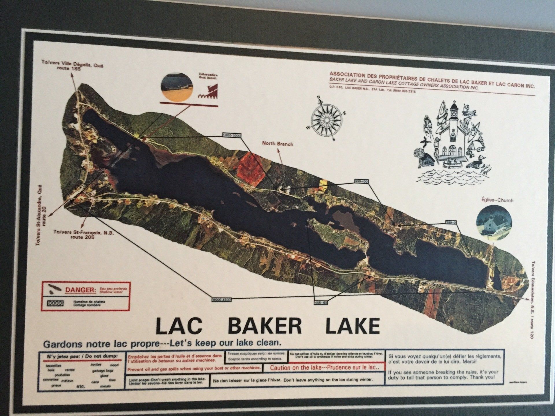 Une carte du lac Baker