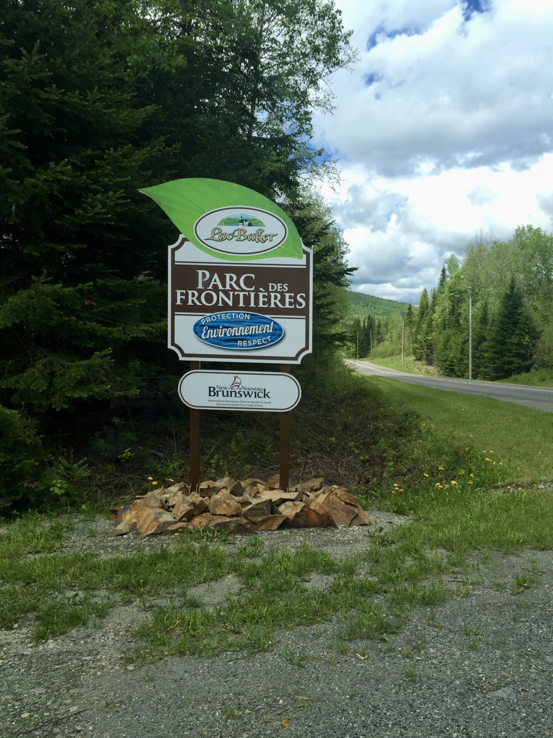 Le parc des frontières au lac Baker.