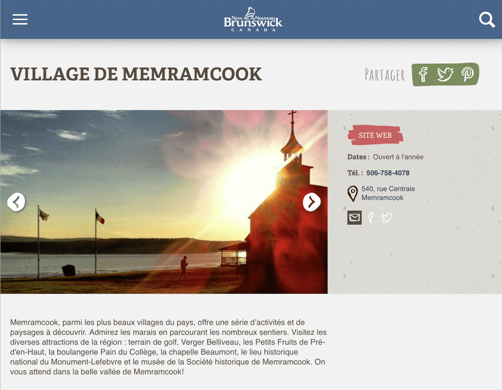 Le village de Memramcook au Nouvear-Brunswick.