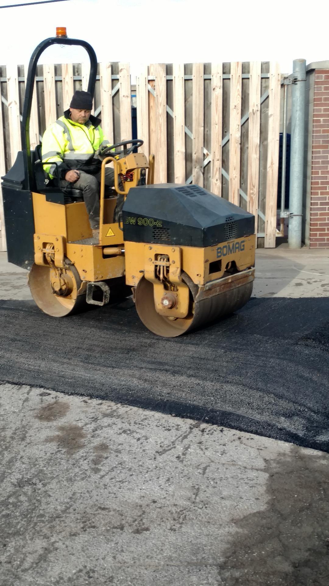 Commercial Asphalt Repair job being done in Port Clinton Ohio