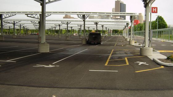 Parking lot sweeping for an industrial location in Toledo, Ohio.