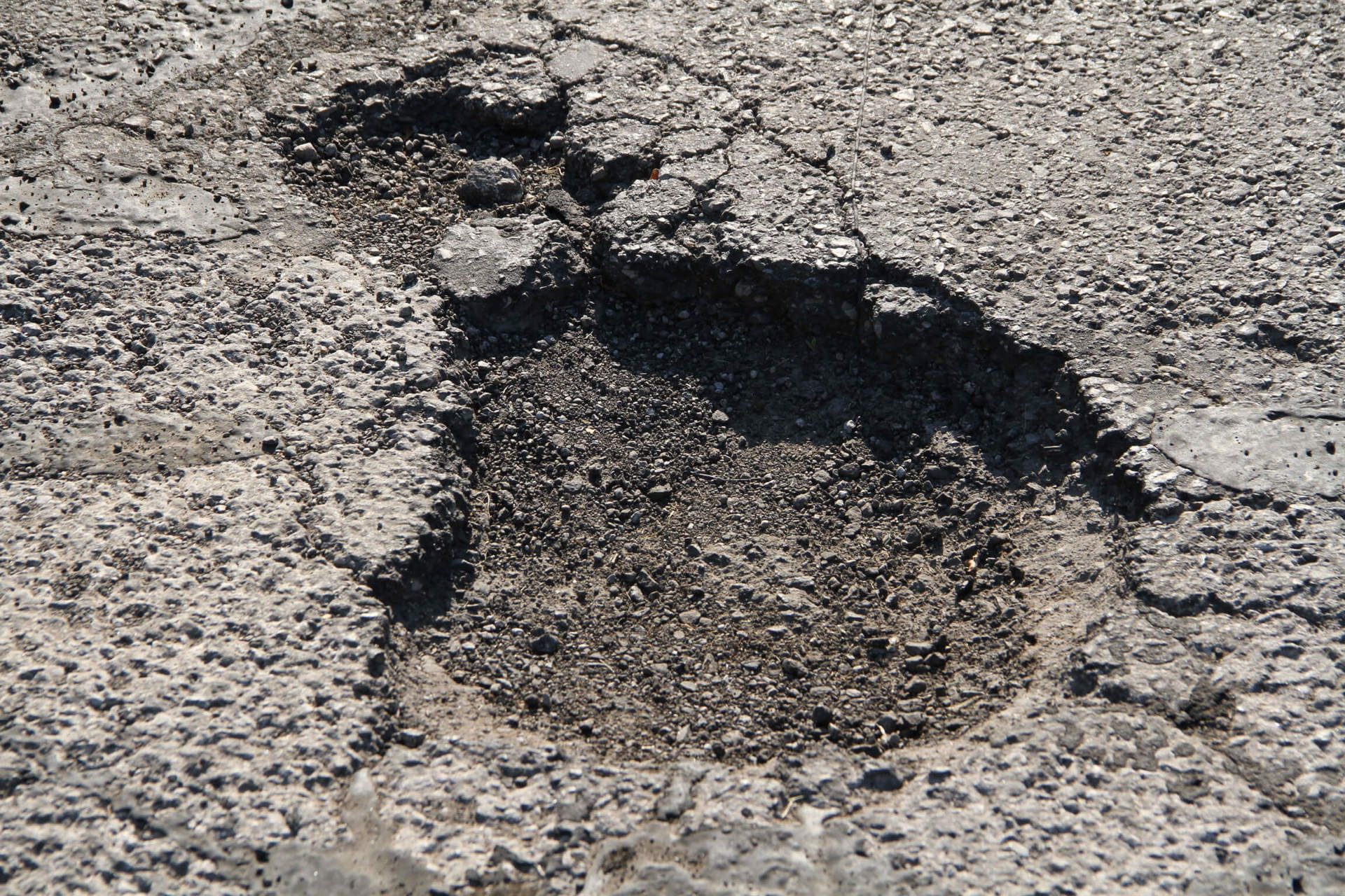 Pothole before repair