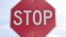 Repaired parking lot stop sign.