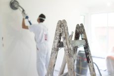 Interior of commercial rental being renovated for new tenants.