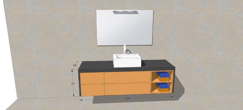 progetto mobile bagno in legno