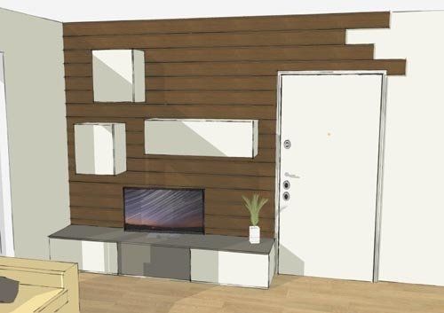 progetto mobili in legno per sala