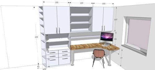 progetto cameretta in legno