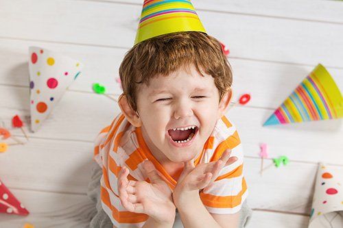 Young boy at birthday