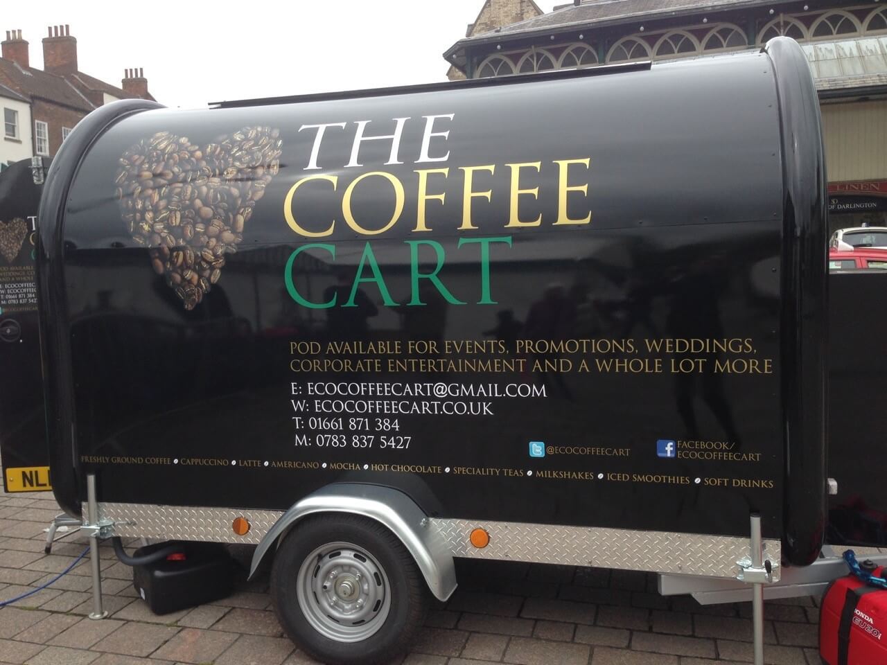 the coffee cart sign