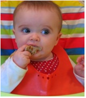 baby eating food