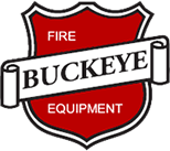 Buckeye Fire Equipment shield logo in red, black, and white