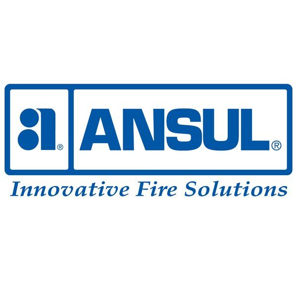 ANSUL logo in blue with “Innovative Fire Solutions” tagline on white background