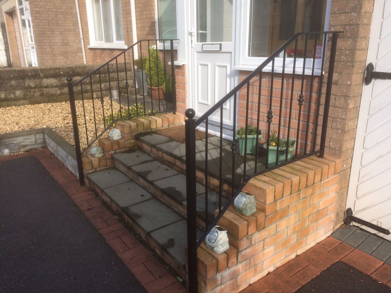 black metal railing