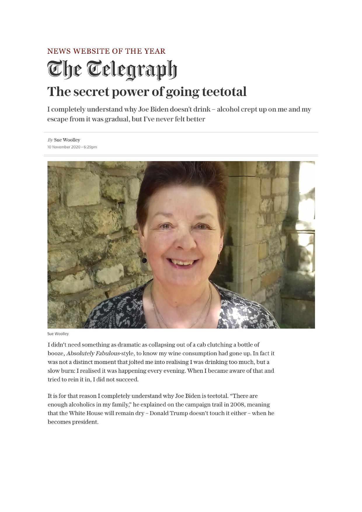 A newspaper article from The Telegraph titled