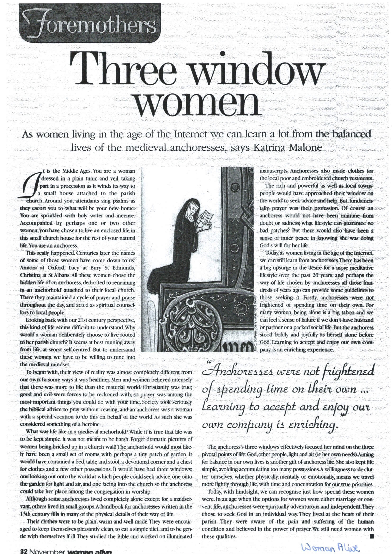 A newspaper column titled