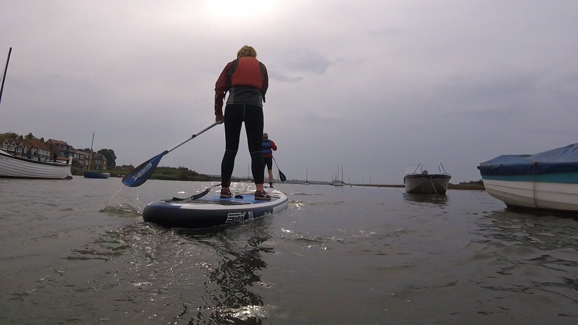 Paddle boarding in Burnham Overy Staithe on the North Norfolk Coast
