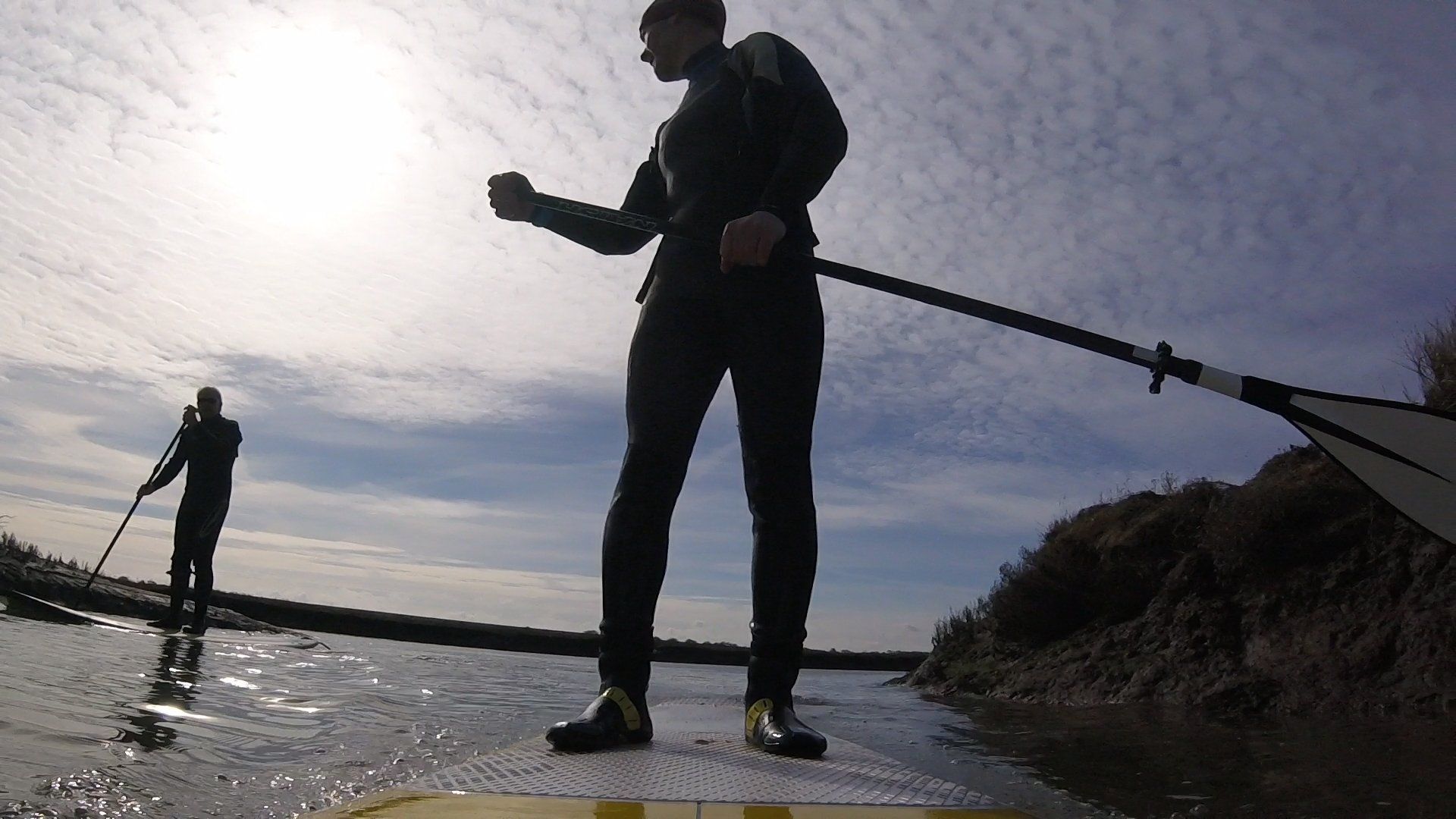 Paddle boarding with Betty in Wells-next-the-sea  on the North Norfolk Coast