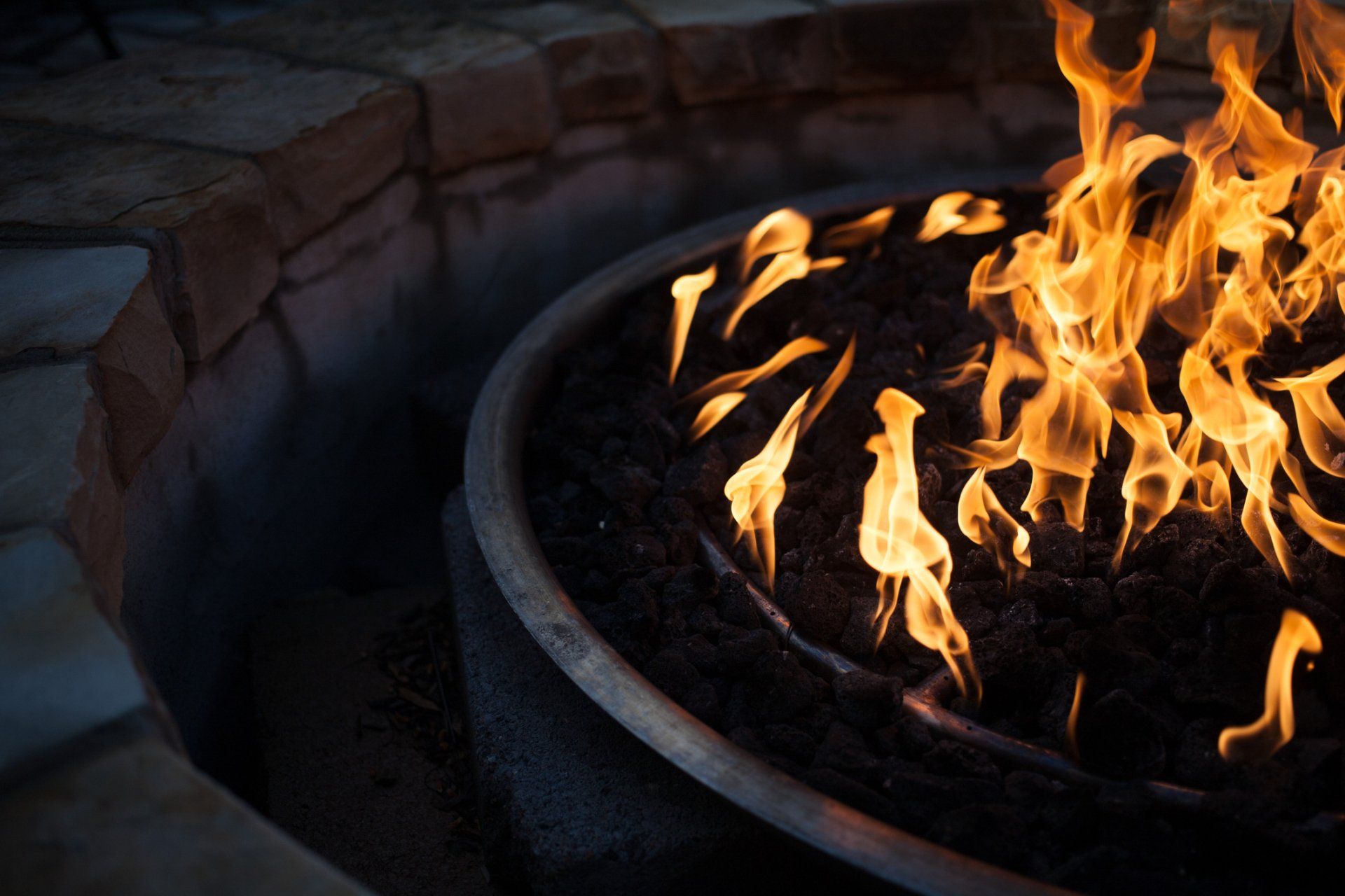 Outdoor Firepit with Coal — Goodrich, MI — Firewood & Coal Sales
