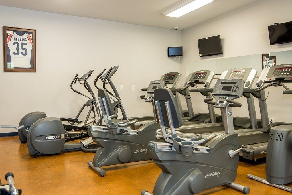 A gym with a number 35 jersey on the wall