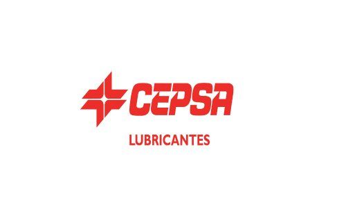 Logotipo rojo de CEPSA Lubricantes sobre fondo blanco