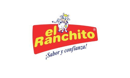 El Ranchito logo with a cartoon cow on a red banner and the slogan “¡Sabor y confianza!”