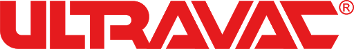 Logotipo de ULTRAVAC en texto rojo en negrita sobre fondo blanco.