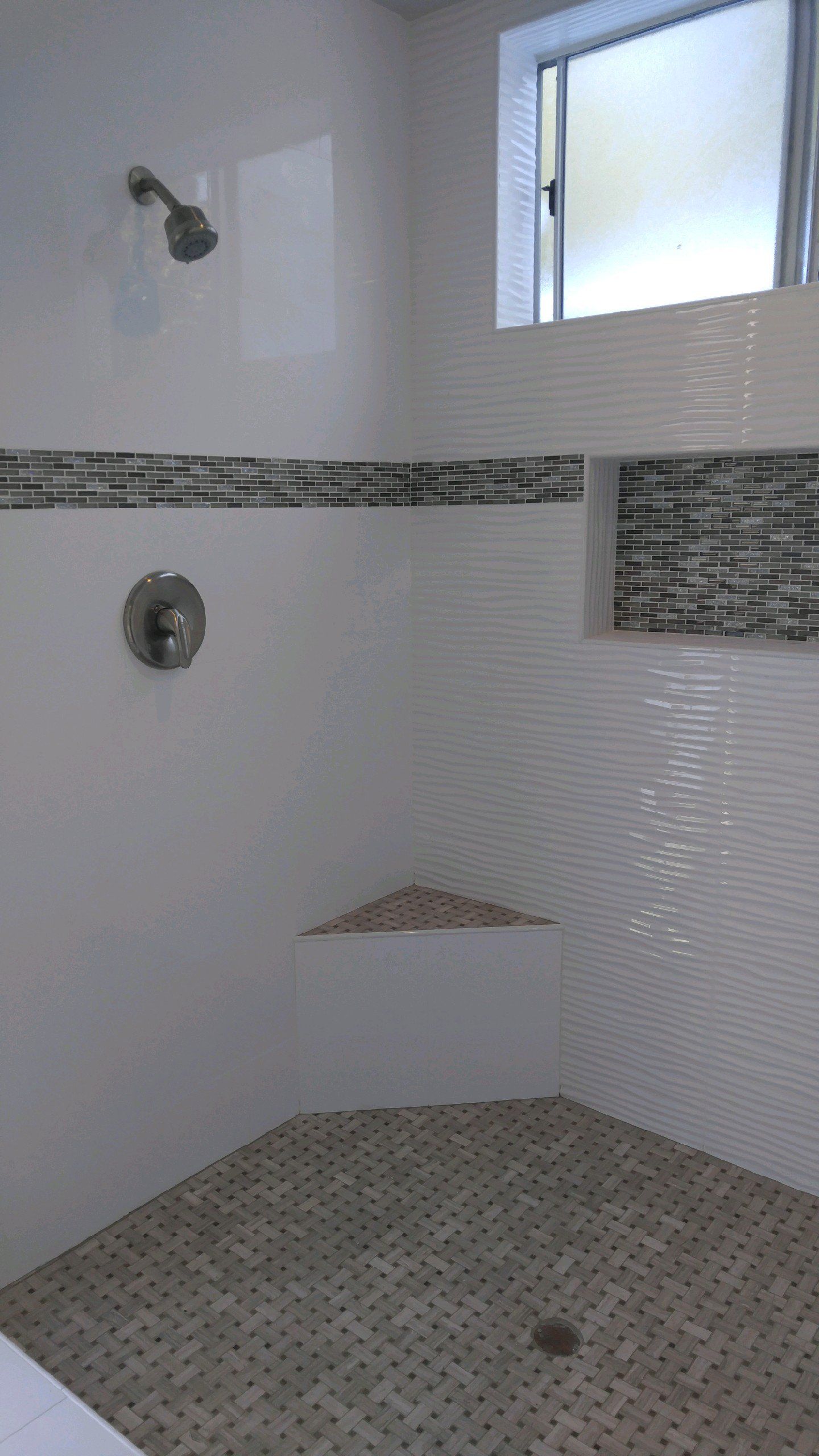 Bathroom Remodel — Weave Patterned Bathroom Remodel in La Habra, CA