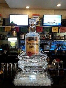 Jose Cuervo bottle ice luge