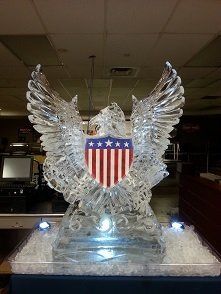 Mom Inscription heart ice sculpture