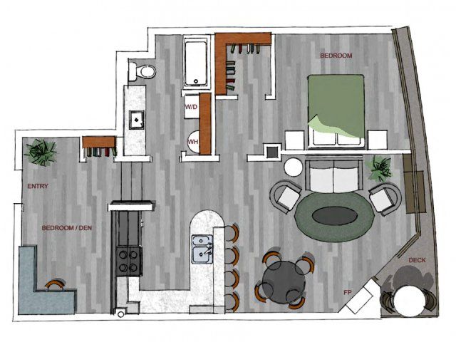 1.5 Bed, 1 Bath