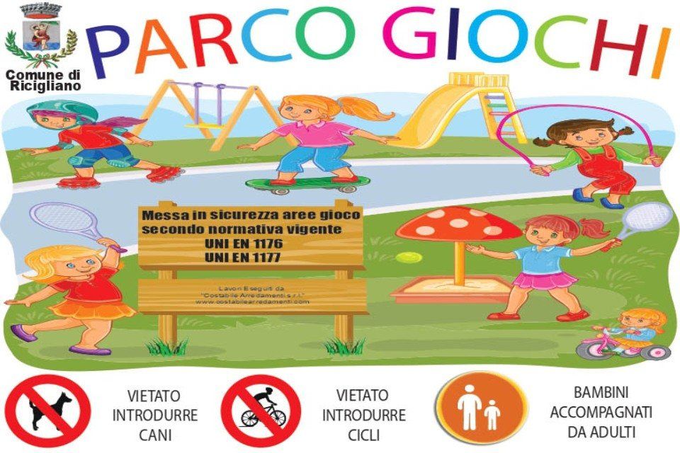 Comune di Ricigliano – Cartello personalizzato giochi per parco