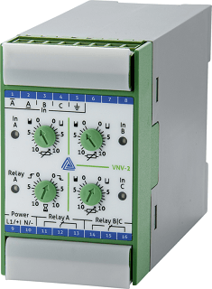 VNV-2 up to 4 active outputs (24V/0,1A) or up to 2 relays (250V/3A) can be used