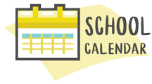 A picture of a school calendar on a white background.