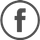 A facebook logo in a circle on a white background.