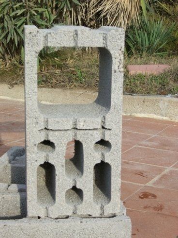 dettaglio di un blocco di cemento per l'edilizia