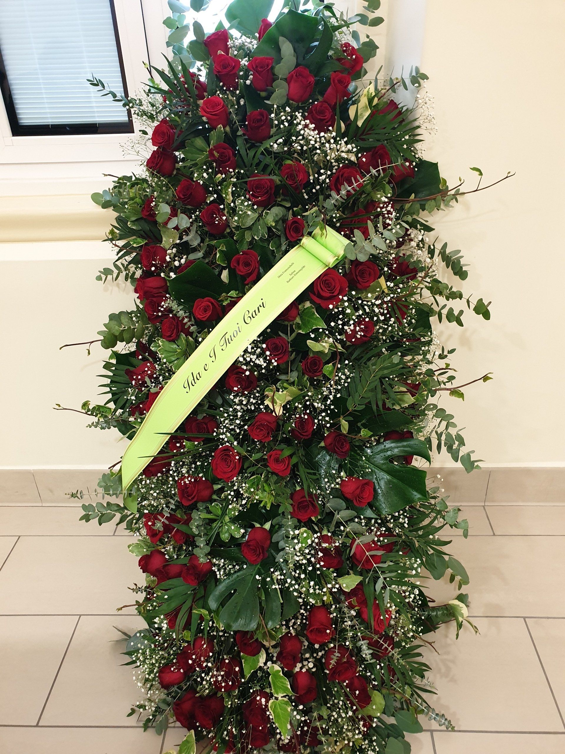 composizione floreale per funerale