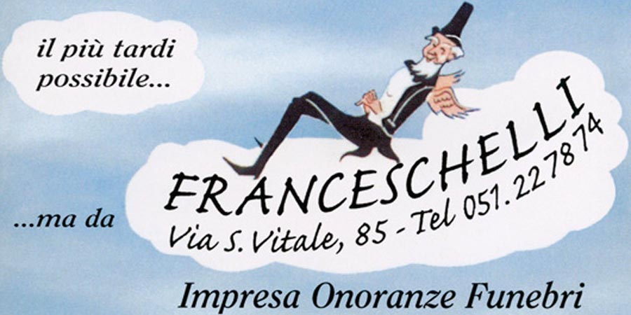 Pubblicità dell'agenzia funebre Franceschelli