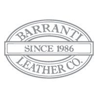 Gray Barranti Leather Co. logo: oval frame with company name and 