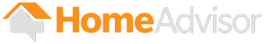 A home advisor logo with an arrow pointing up