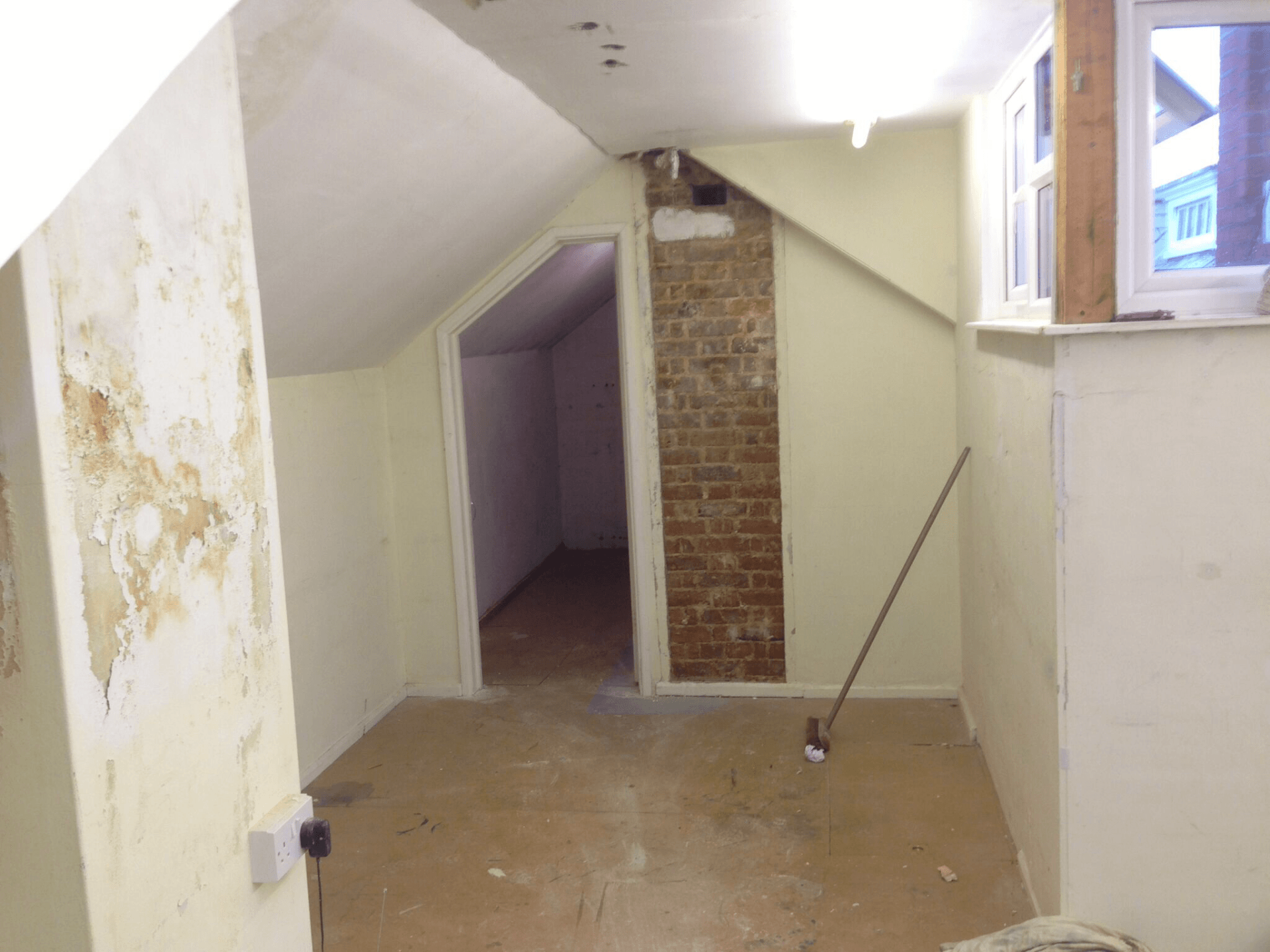 Bedroom stripped back ready for renovation