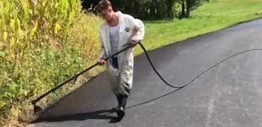 Restoring The Pavement’s Original Jet Black Color — Columbia, NJ — Suburban Asphalt Maintenance Restoring The Pavement’s Original Jet Black Color — Columbia, NJ — Suburban Asphalt Maintenance