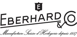 Logo per Eberhard & Co. con il nome con una linea sottostante, uno scudo e testo in francese.