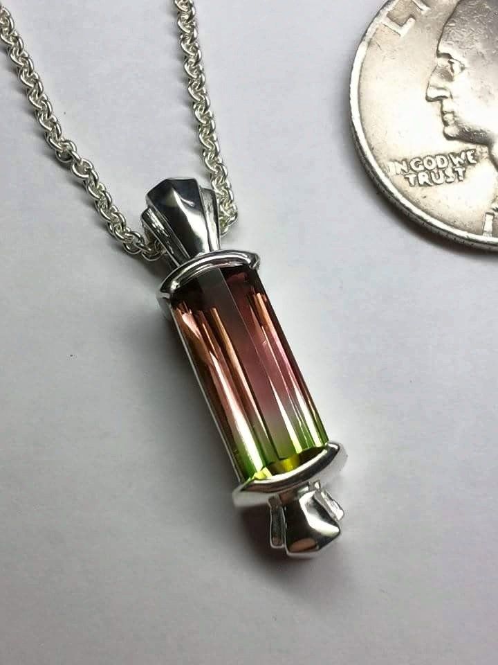 Natural Bi-color Tourmaline Pendant — Champaign, IL — Robert's: The Fine Art of Jewelry