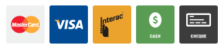 A row of credit cards including visa mastercard and interac