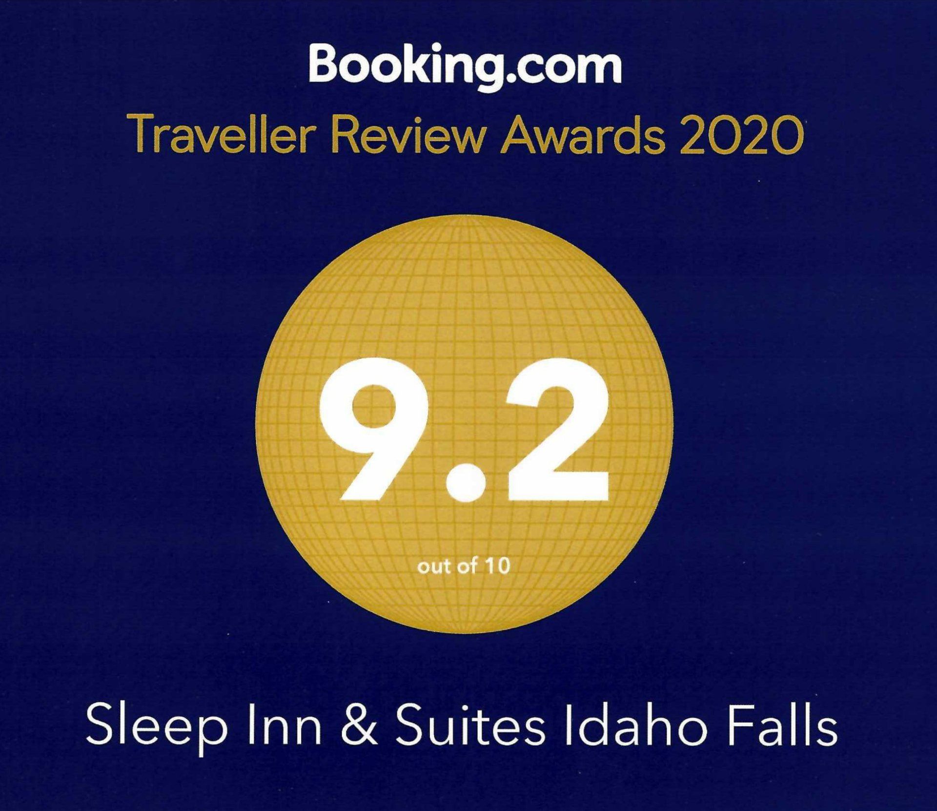 9.2 award rating for Idaho Falls Sleep Inn & Suites in 2020