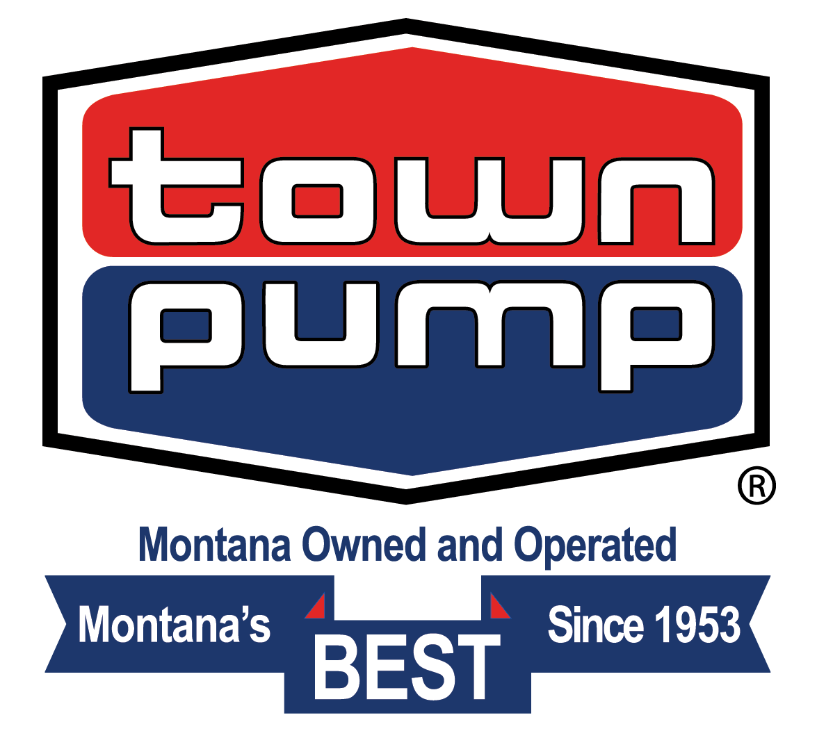 Town Pump logo including the ribbon