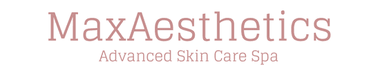 The logo for maxaesthetics advanced skin care spa