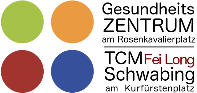 A logo for gesundheits zentrum am rosenkavalierplatz tcm fei long schwabing am kurfürstenplatz