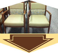 Furniture Upholstery 2 cream and brown waiting room chairs