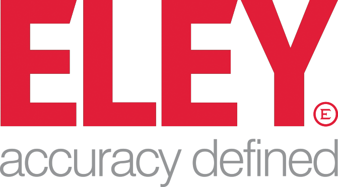 Logo ELEY in rosso e grigio con lo slogan 